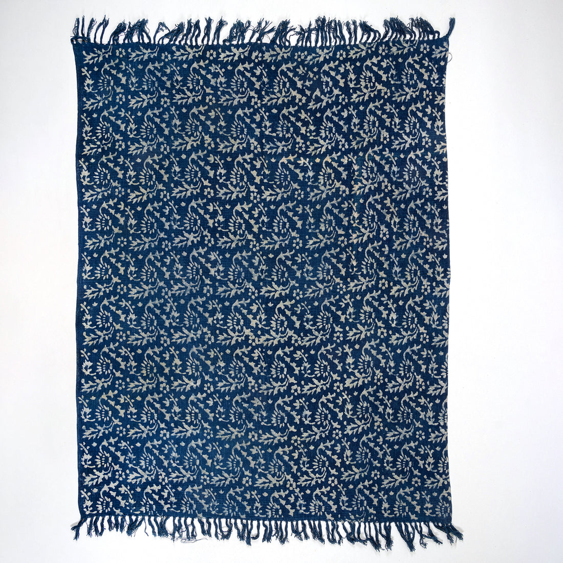 Blue Floral Handmade Hand Block Print Throw Blanket