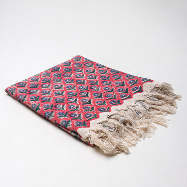 Rose Floral Print Authentic Handmade Throw Blanket For Home Decor