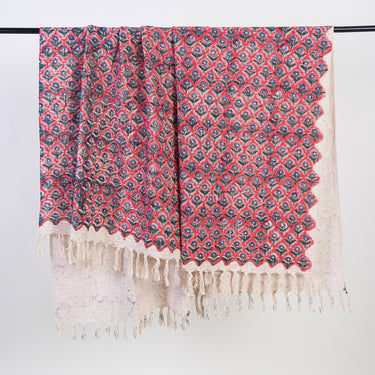 Rose Floral Print Authentic Handmade Throw Blanket For Home Decor