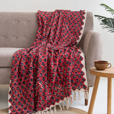rose floral print authentic handmade throw blanket online