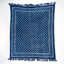 Blue Hand Block Polka Dots Print Cotton Throws for Sofas