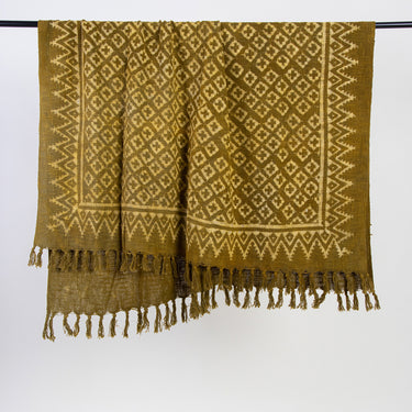 Soft Premium Mustard Geometrical Print Cotton Sofa Throw For Home Decor