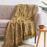 Mustard Geometrical Print Cotton Sofa Throw Online