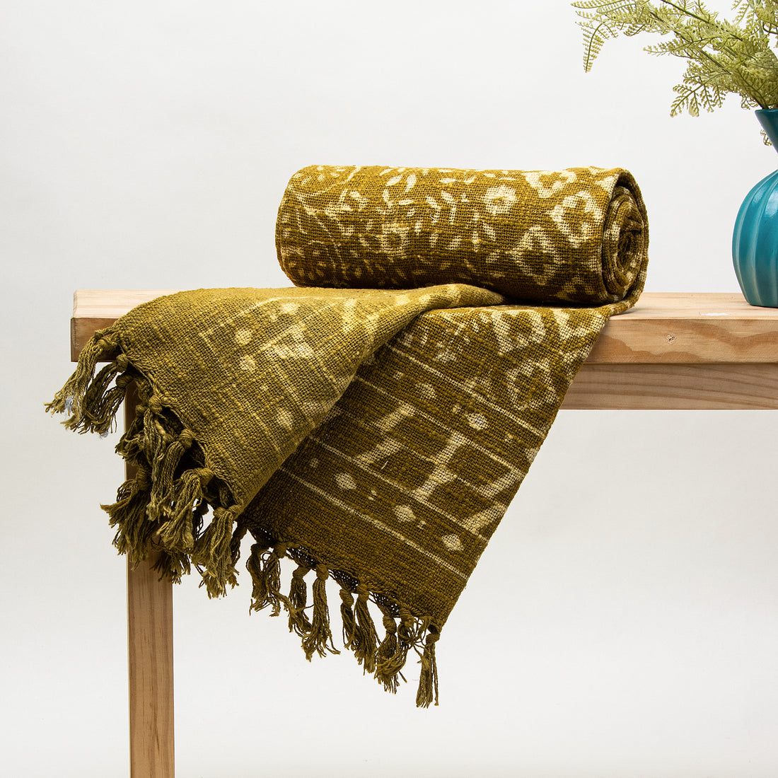 Floral Print Pure Cotton Handmade Sofa Throw Online