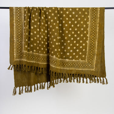Luxury Polka Dots Block Print Cotton Couch Throws