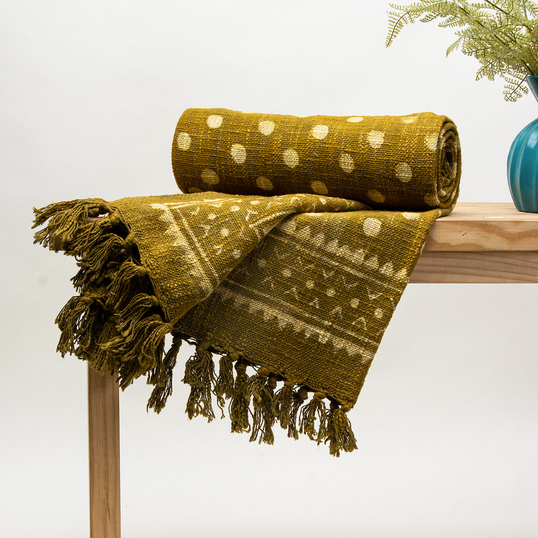 Luxury Polka Dots Block Print Couch Throws Online