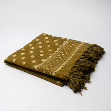 Luxury Polka Dots Block Print Cotton Couch Throws