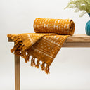 Orange Stripes Block Print Cotton Throws For Sofas Online