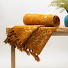 Floral Orange Block Print Throw Blanket For Decor