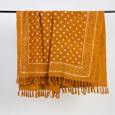 Stylish Polka Dots Block Print Soft Cotton Couch Throws
