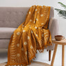 Orange Polka Dots Hand Block Print Sofa Throw Blanket Online