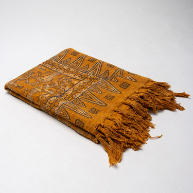 Soft Premium Orange Bird Print Sofa Throws For Home Decor