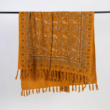 Soft Premium Orange Bird Print Sofa Throws For Home Decor