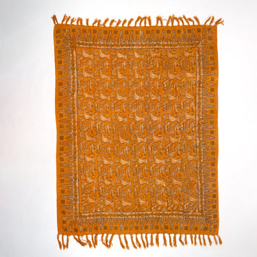 Soft Premium Orange Bird Print Sofa Throws For Home Decor