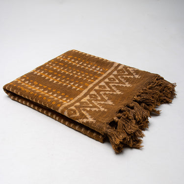 Brown Stripes Block Print Cotton Chair Throws For Home Decor