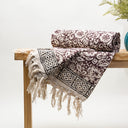 Multicolor Floral Block Print Cotton Throw Blanket Online