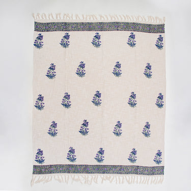 Purple Cotton Stylish Floral Print Throw For Home Decor Items