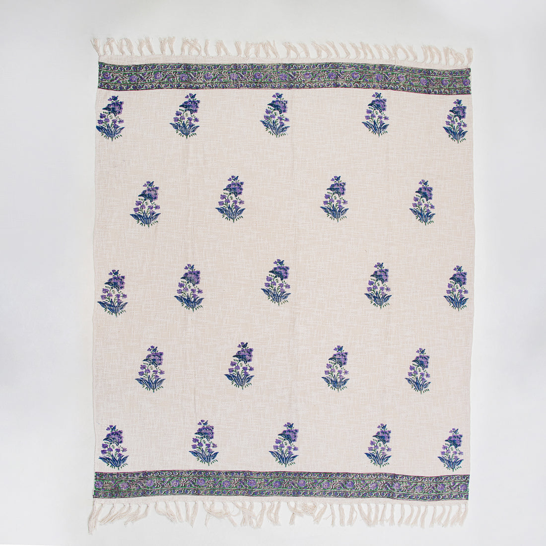 Purple Cotton Stylish Floral Print Throw For Home Decor Items Online