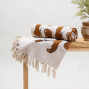 Brown Tiger Block Print Throw Blankets Online