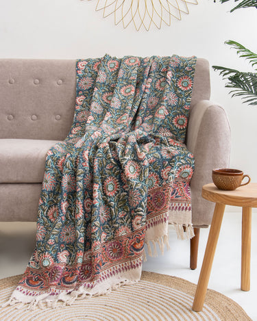 Green Sun Flower Sofa Throw Blanket Online