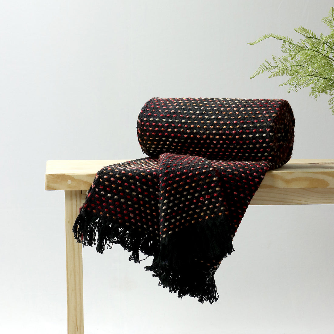 Luxury Black Cotton Throws For Couch Online