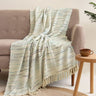 Soft Premium Cream Pure Cotton Woven Throw For Home Decor 