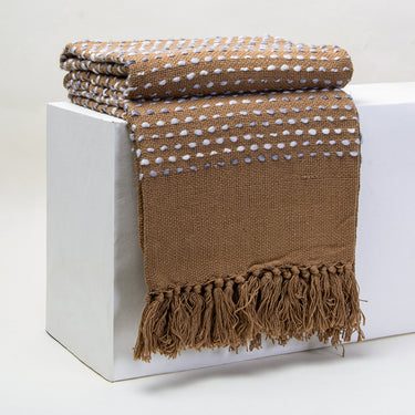 Luxury Brown Soft Cotton Throws for Couch