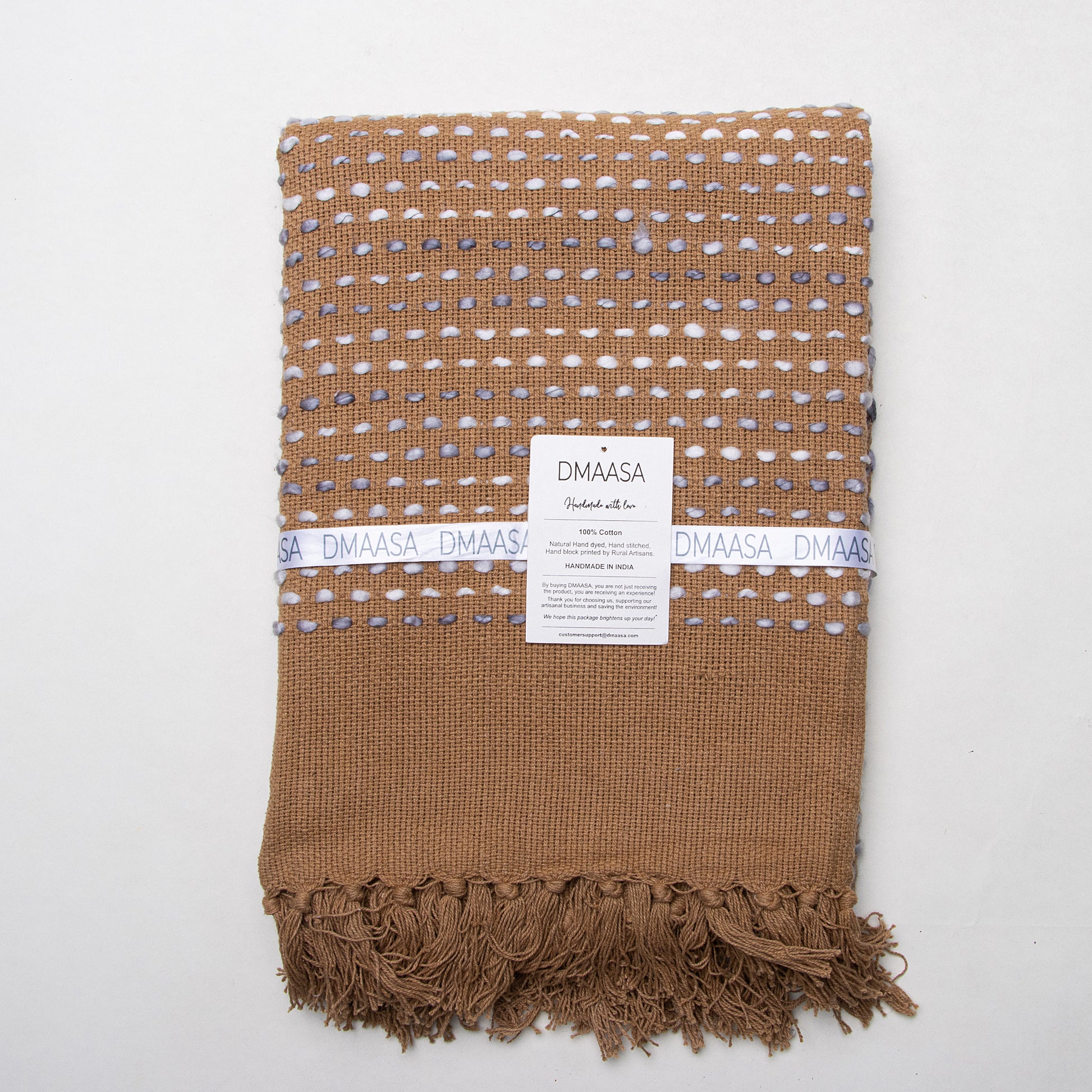 Luxury Brown Soft Cotton Throws for Couch Online