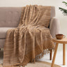 Luxury Brown Soft Cotton Throws for Couch Online