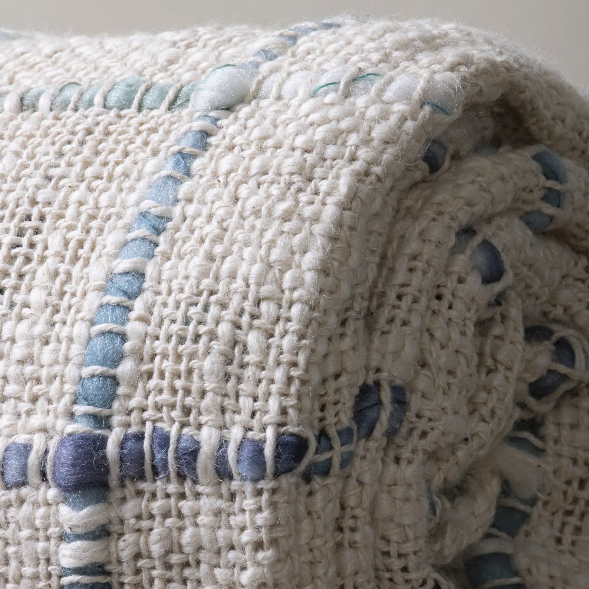 New Soft Cream Woven Cotton Throw Blanket Online