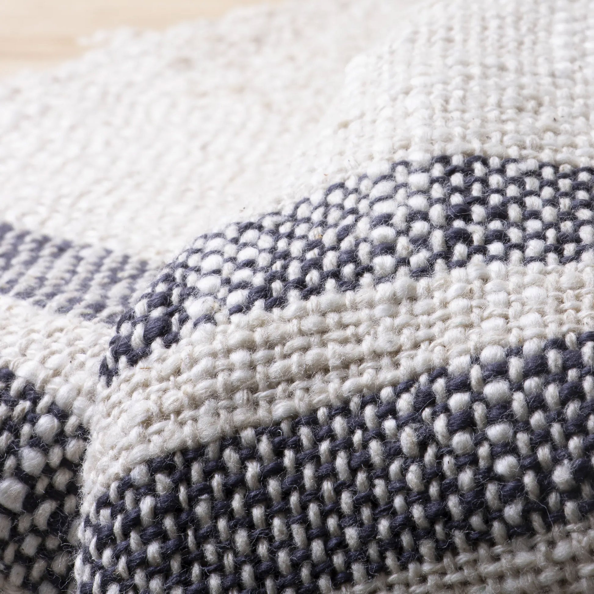 Premium Soft Cream Cotton Woven Throw For Sofas Online