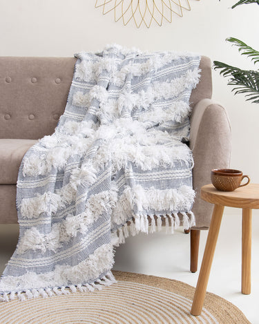 Pure Cotton Decorative Tufted Bed Throw Online