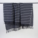 Soft Black Cotton Woven Blanket Throw