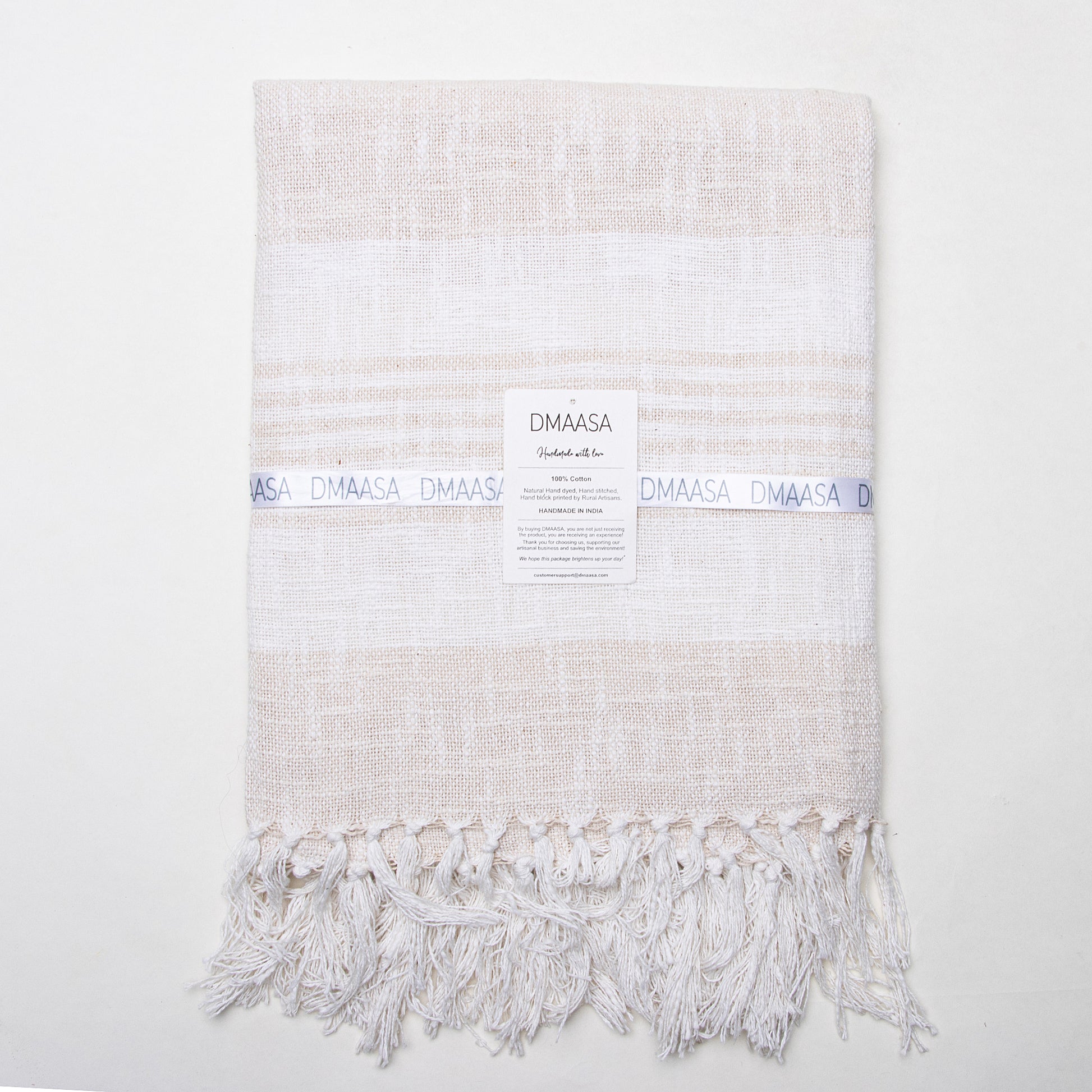 Cream Woven Cotton Throws For Sofas Online