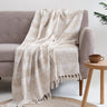 Cream Woven Cotton Throws For Sofas Online