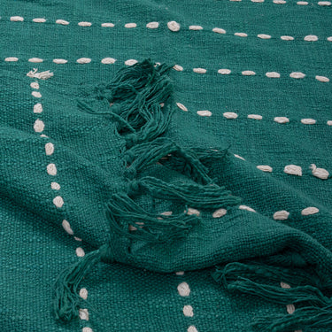 Green Organic Cotton Woven Throw Blanket Online