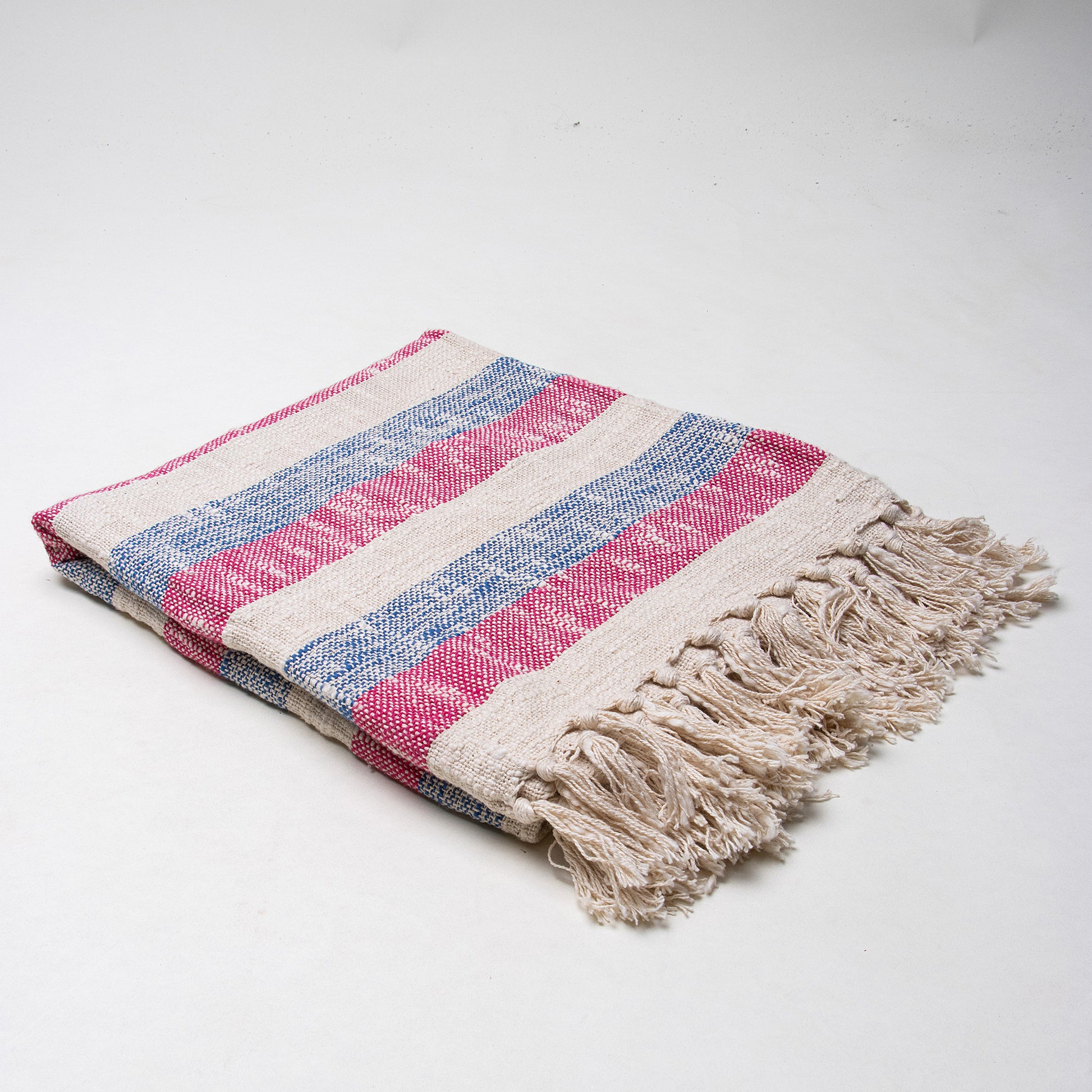 Luxury Red Cotton Hand Woven Throw Online