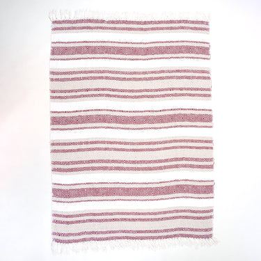 Maroon Handmade Cotton Woven Throw Blankets Online