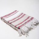 Maroon Handmade Cotton Woven Throw Blankets Online