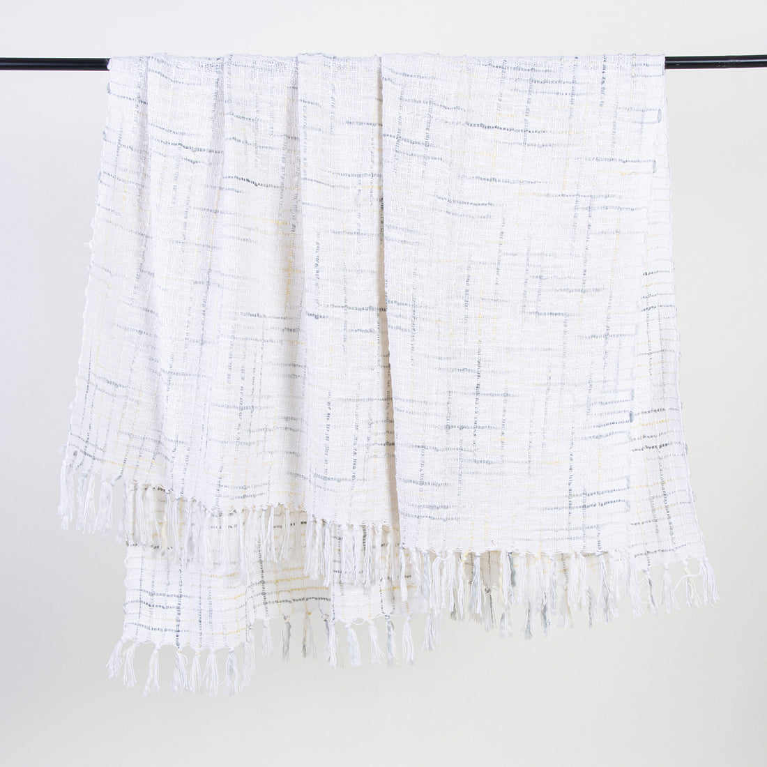 White Handmade Cotton Woven Throw Living Room Online