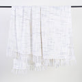 White Handmade Cotton Woven Throw Living Room Online