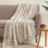 Organic Cotton Off White Woven Sofa Throw Blanket