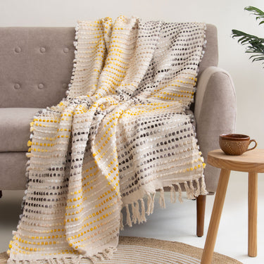 Handmade Cotton Decorative Woven Material Throw Online