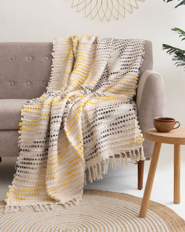 Handmade Cotton Decorative Woven Material Throw Online