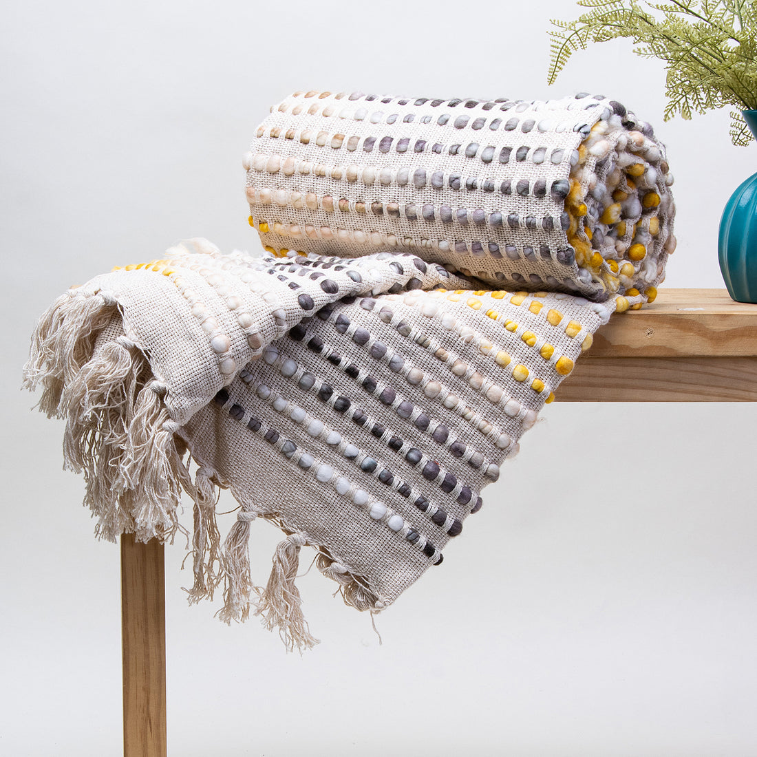 Handmade Cotton Decorative Woven Material Throw Online