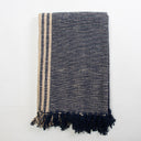 Black Cotton Handmade Woven Throw Blanket Online