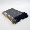 Black Cotton Handmade Woven Throw Blanket Online