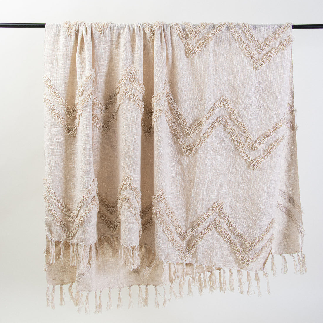 Cotton Tufted Throw Blanket For Home Decor