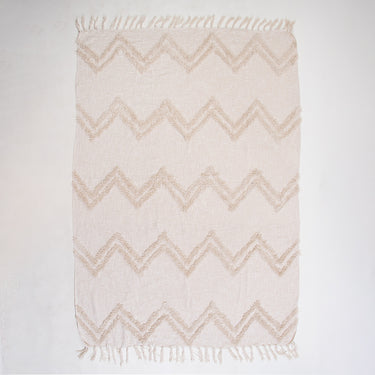 Cotton Tufted Throw Blanket For Home Decor