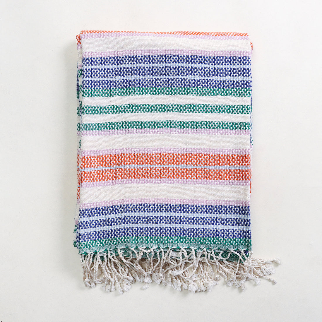 Multicolor Cotton Decorative Hand-Woven Throw